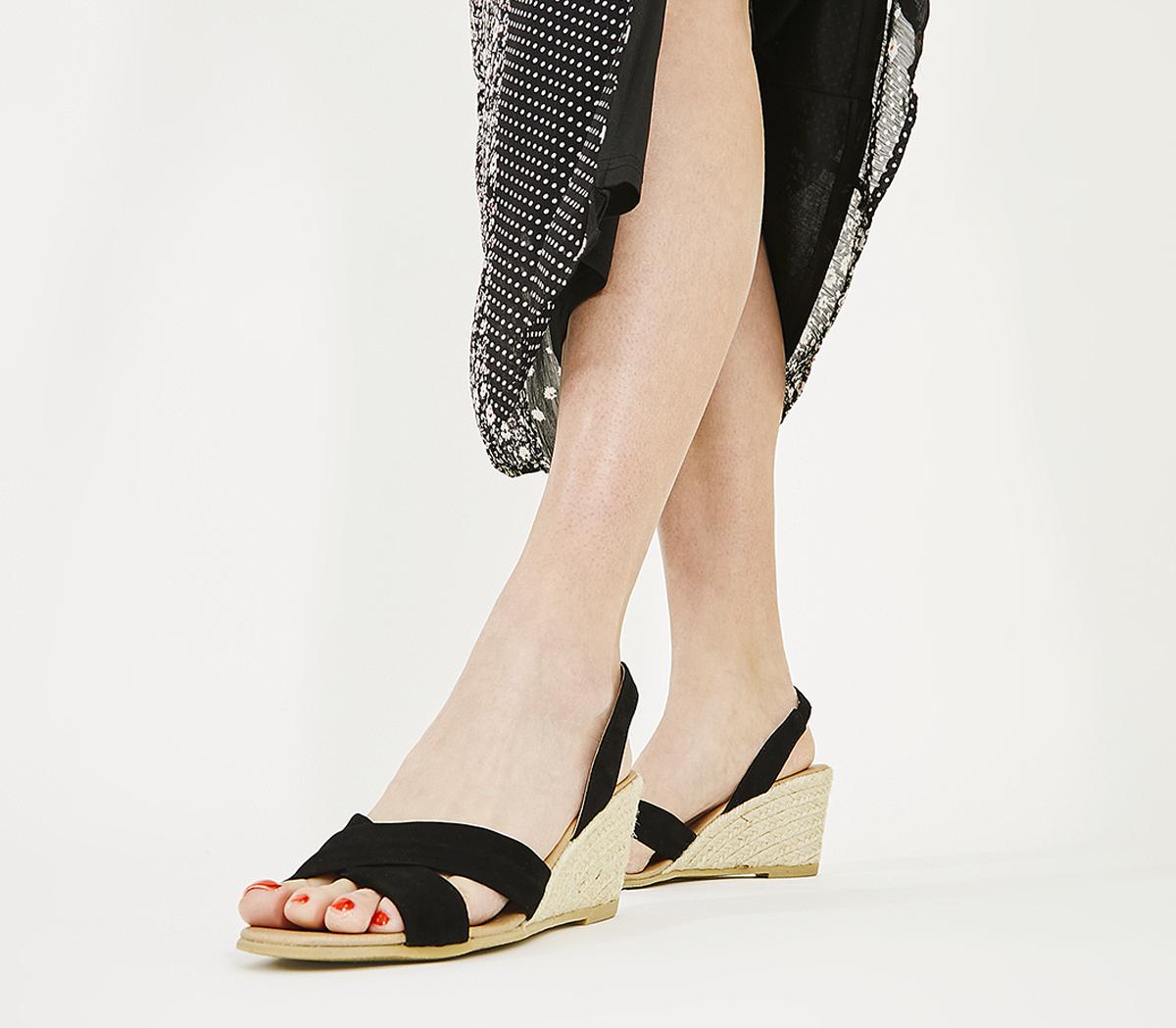 Black 2024 slingback espadrilles