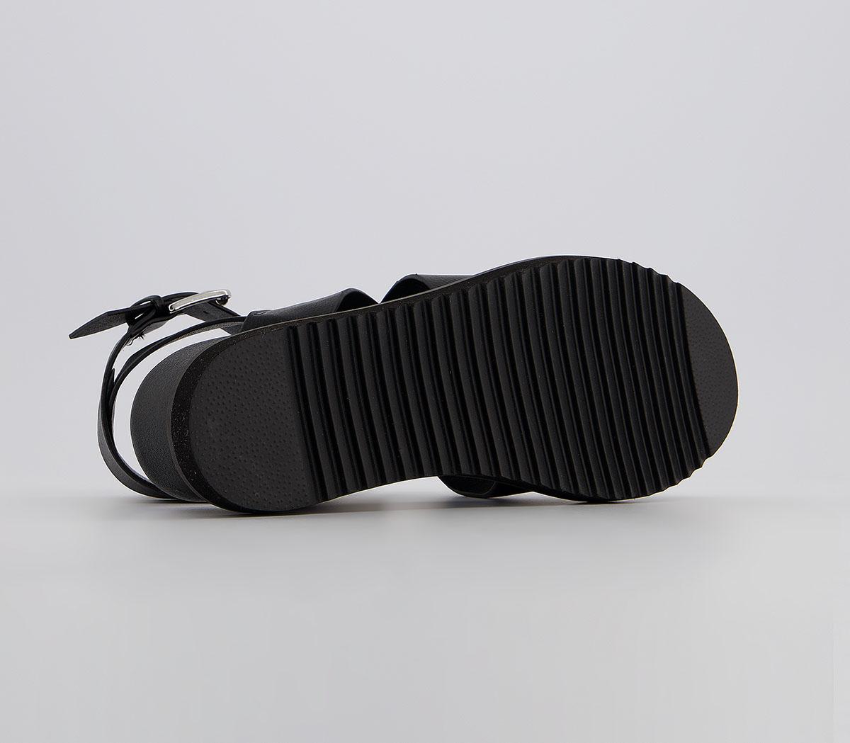 OFFICEMiraculous Ankle Strap Flatform HeelsBlack
