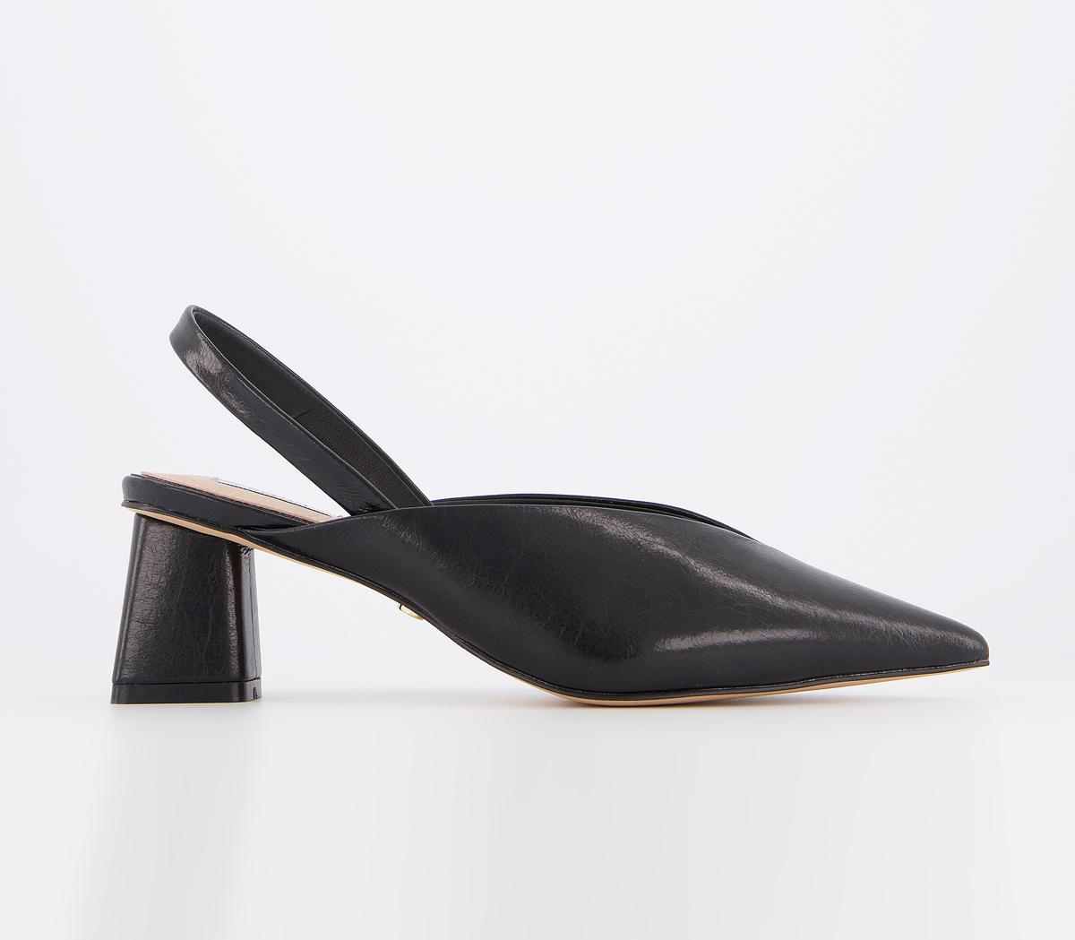 OFFICE Melbourne Feature Heel Court Shoes Black Croc Mix Mid Heels
