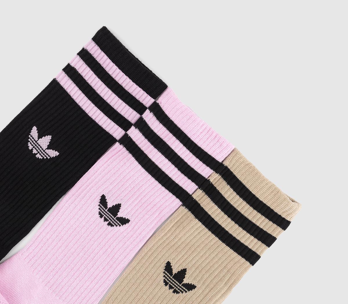 adidas Solid Crew Sock 3 Pack adidas Solid Crew Sock 3 Pack Black Wonder Beige Orchid Fusion