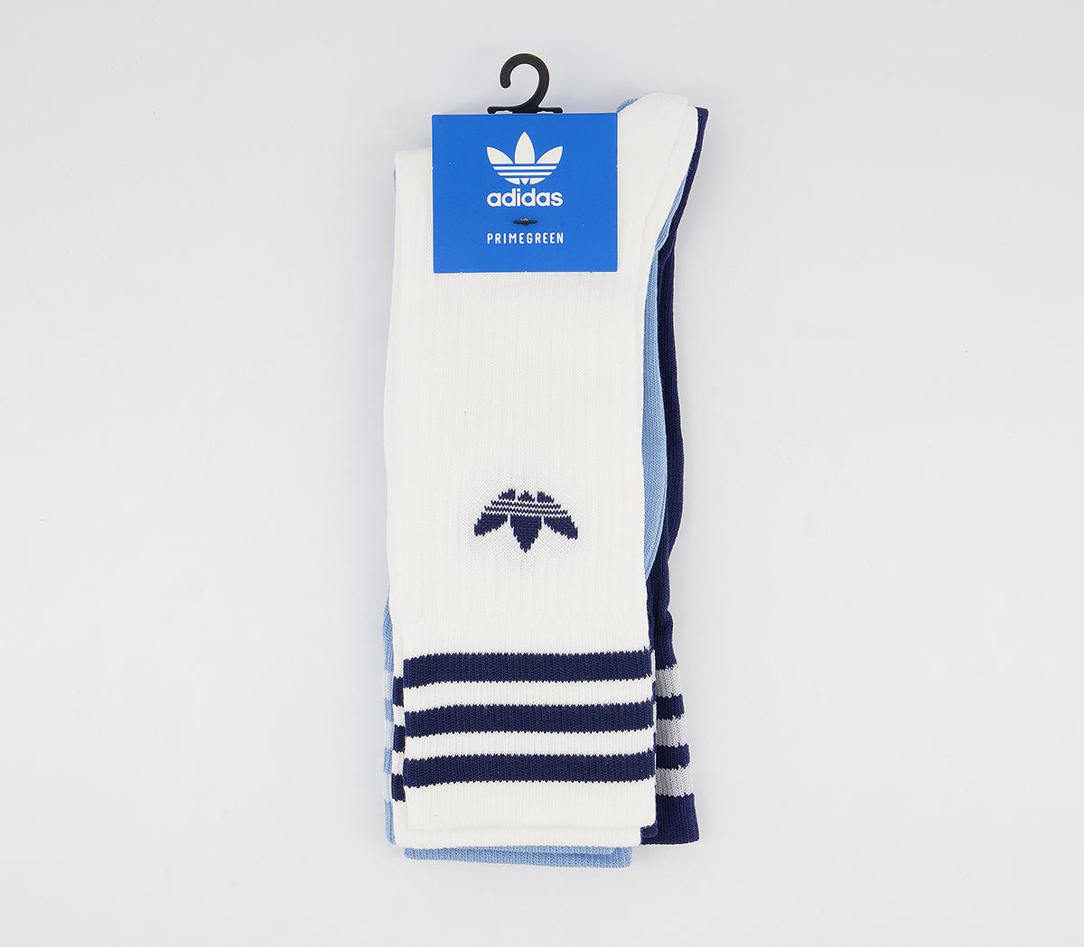 adidasSolid Crew Sock 3 PackWhite White Blue