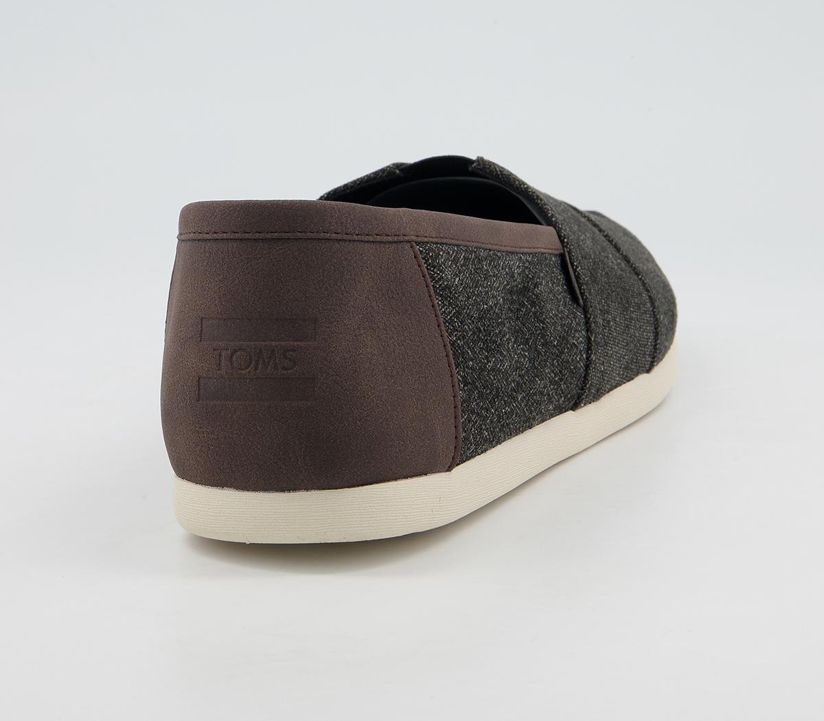 TOMS Toms Classic Alpargata Espadrilles TOMS Toms Classic Alpargata Espadrilles Charcoal Herringbone