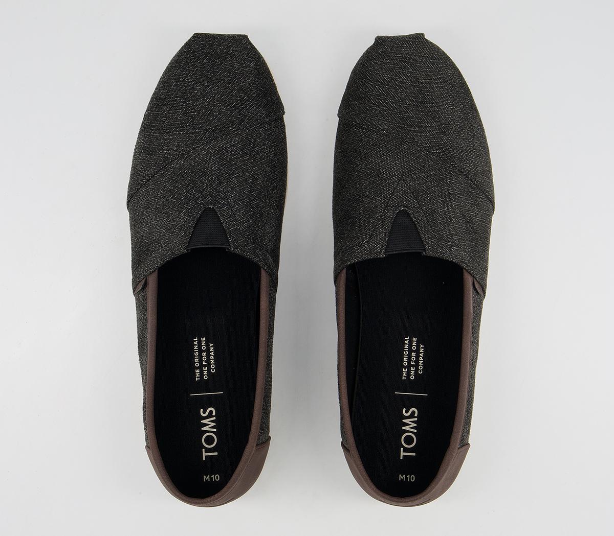 TOMS Toms Classic Alpargata Espadrilles TOMS Toms Classic Alpargata Espadrilles Charcoal Herringbone