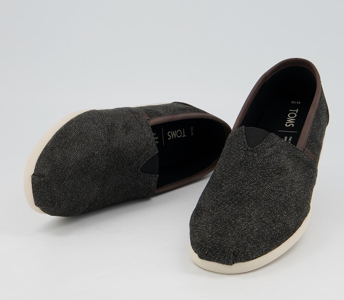 TOMS Toms Classic Alpargata Espadrilles TOMS Toms Classic Alpargata Espadrilles Charcoal Herringbone