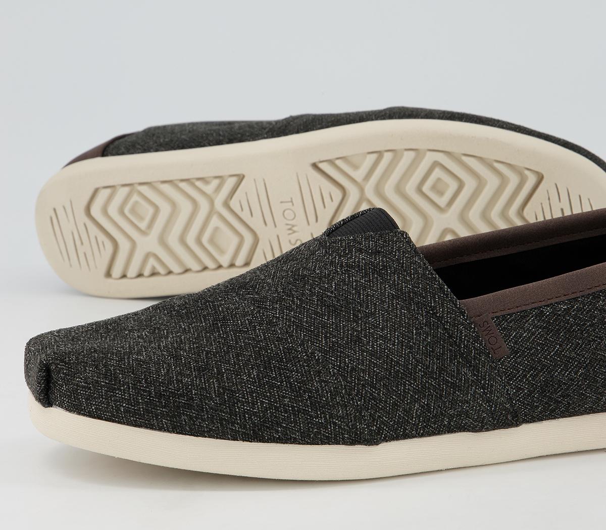 TOMS Toms Classic Alpargata Espadrilles TOMS Toms Classic Alpargata Espadrilles Charcoal Herringbone