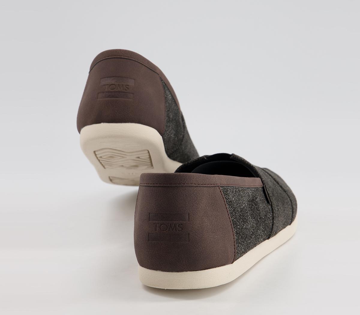 TOMS Toms Classic Alpargata Espadrilles TOMS Toms Classic Alpargata Espadrilles Charcoal Herringbone