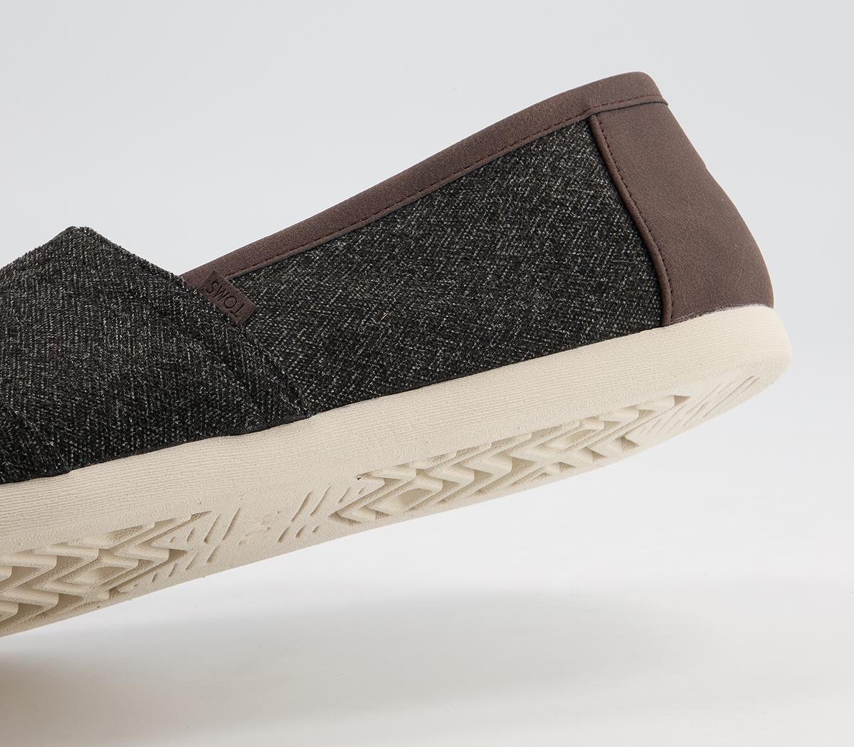 TOMS Toms Classic Alpargata Espadrilles TOMS Toms Classic Alpargata Espadrilles Charcoal Herringbone