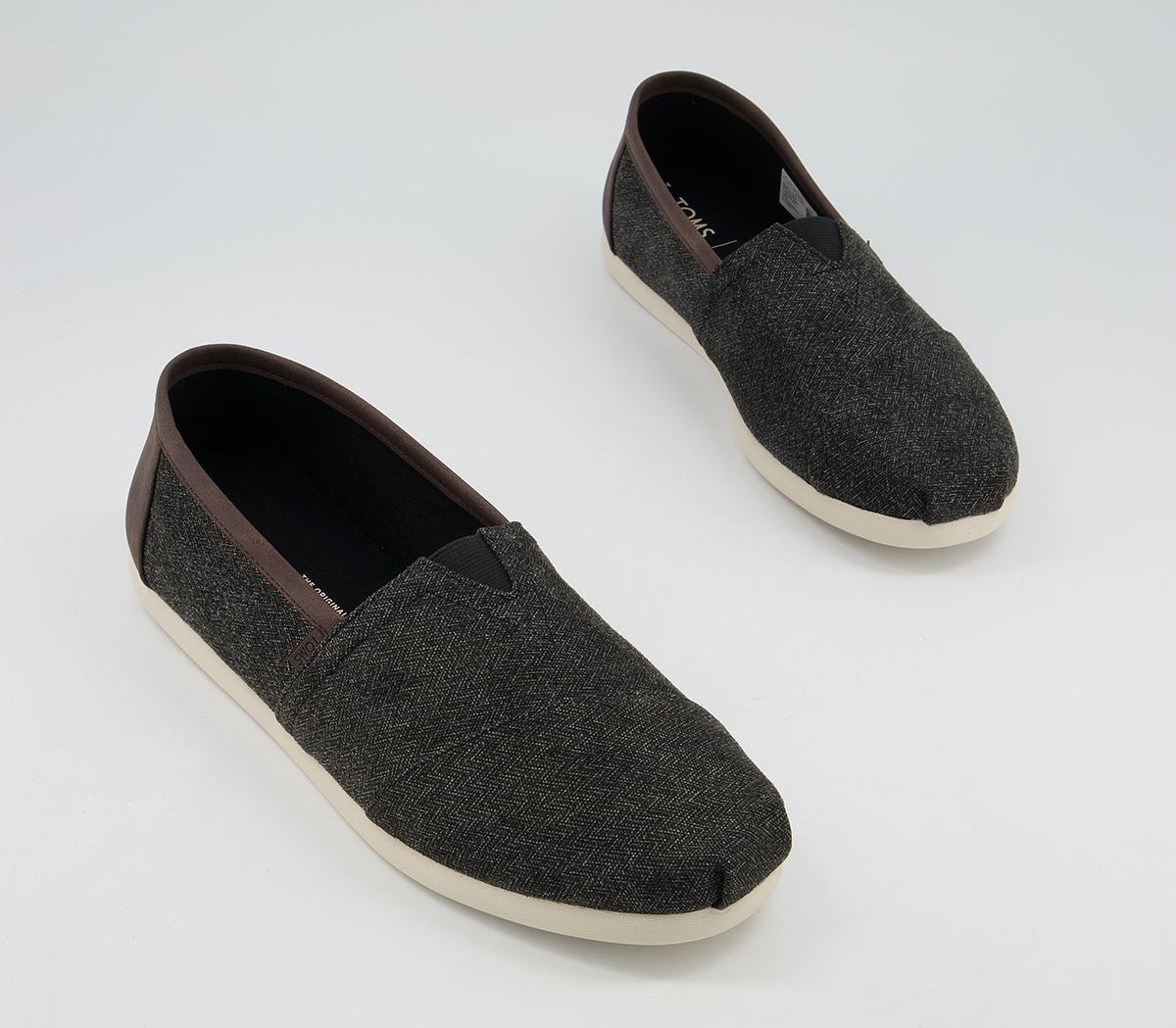 TOMS Toms Classic Alpargata Espadrilles TOMS Toms Classic Alpargata Espadrilles Charcoal Herringbone