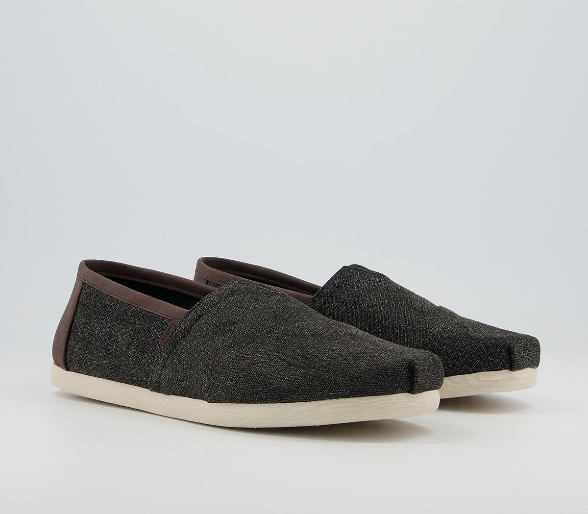 TOMS Toms Classic Alpargata Espadrilles TOMS Toms Classic Alpargata Espadrilles Charcoal Herringbone