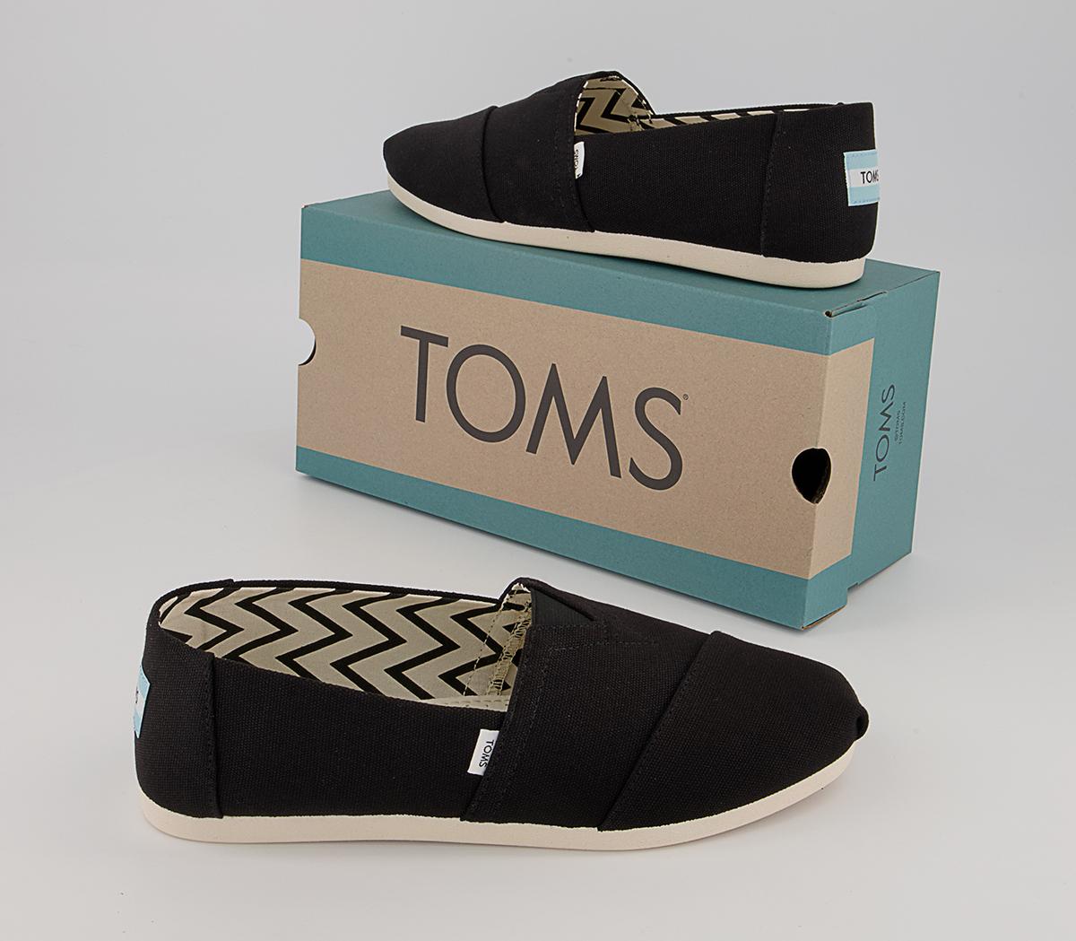 TOMSToms Classic Alpargata Slip OnsBlack Recycled Cotton Canvas
