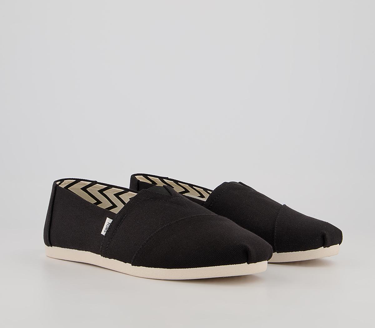 TOMSToms Classic Alpargata Slip OnsBlack Recycled Cotton Canvas