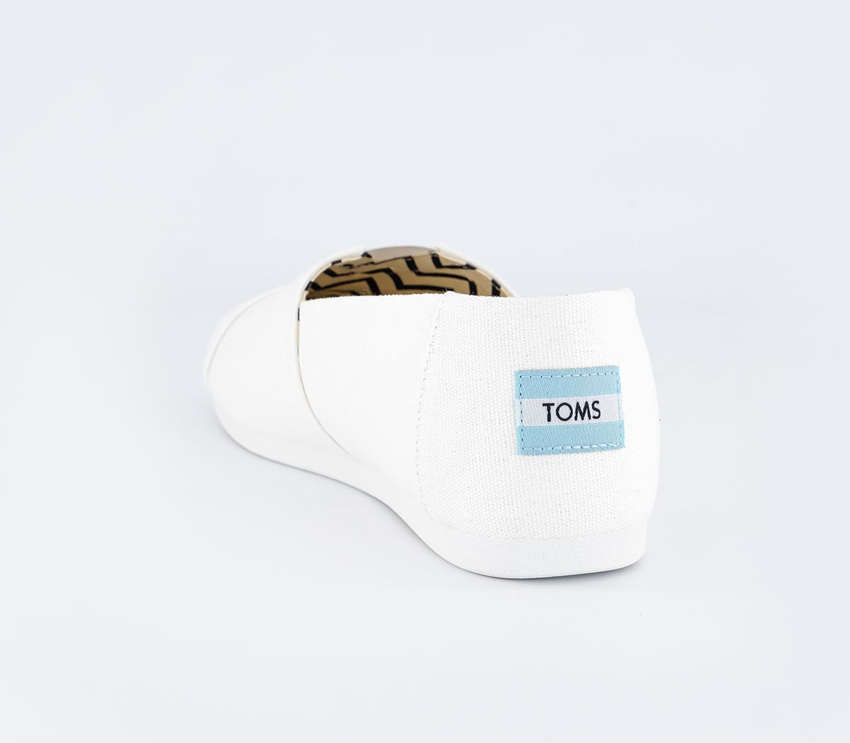 TOMSToms Classic Alpargata Slip OnsWhite Recycled Cotton Canvas