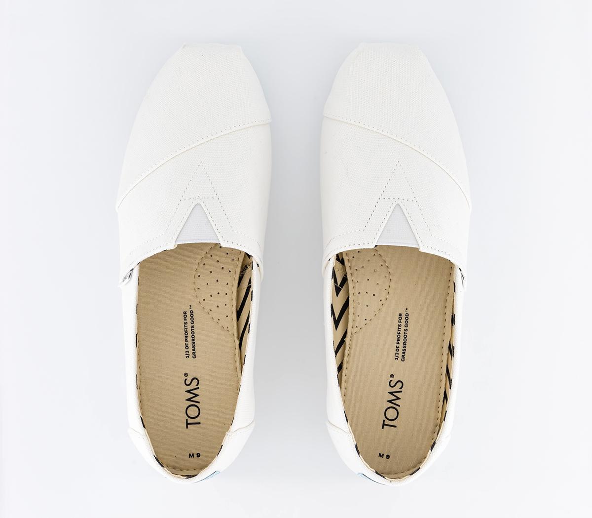 TOMSToms Classic Alpargata Slip OnsWhite Recycled Cotton Canvas