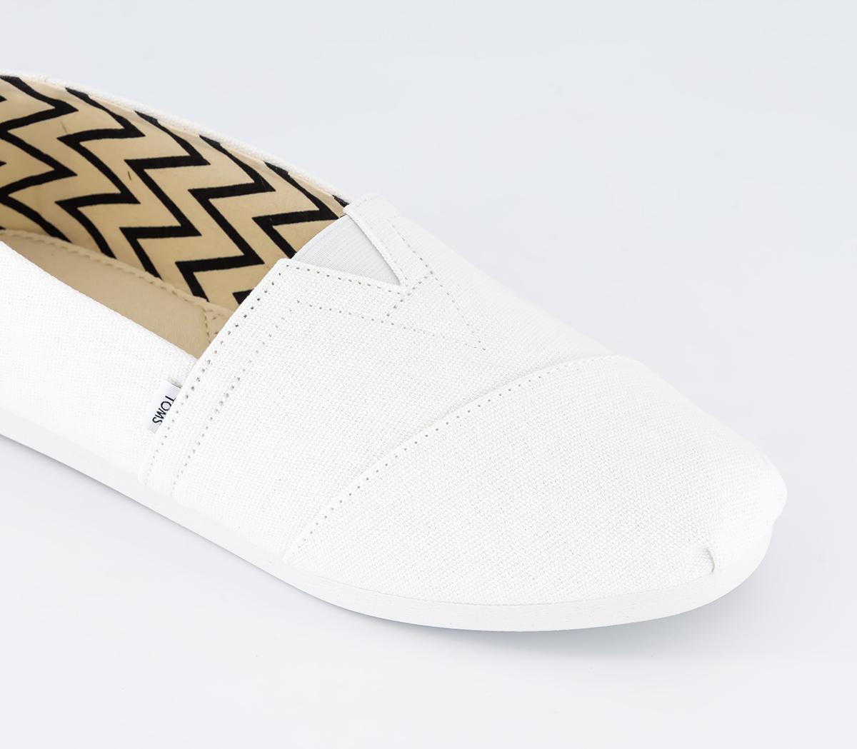 TOMS Toms Classic Alpargata Slip Ons White Recycled Cotton Canvas - Men ...