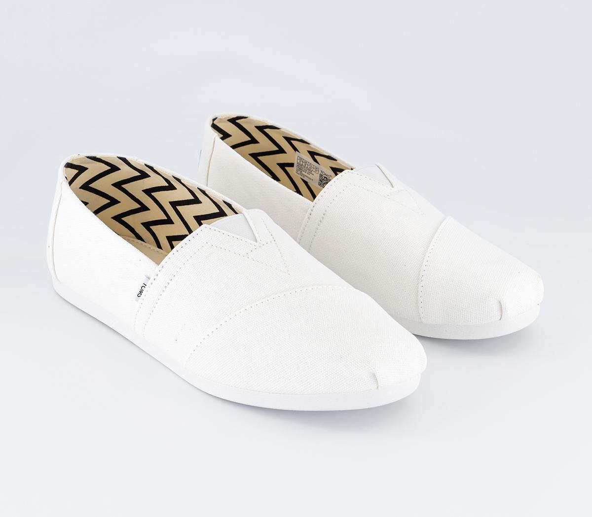 TOMSToms Classic Alpargata Slip OnsWhite Recycled Cotton Canvas