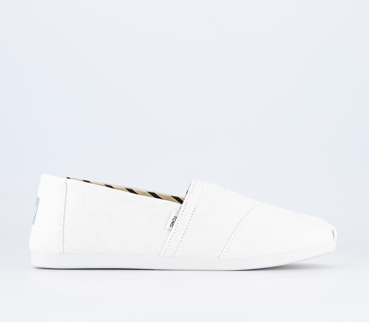 TOMSToms Classic Alpargata Slip OnsWhite Recycled Cotton Canvas