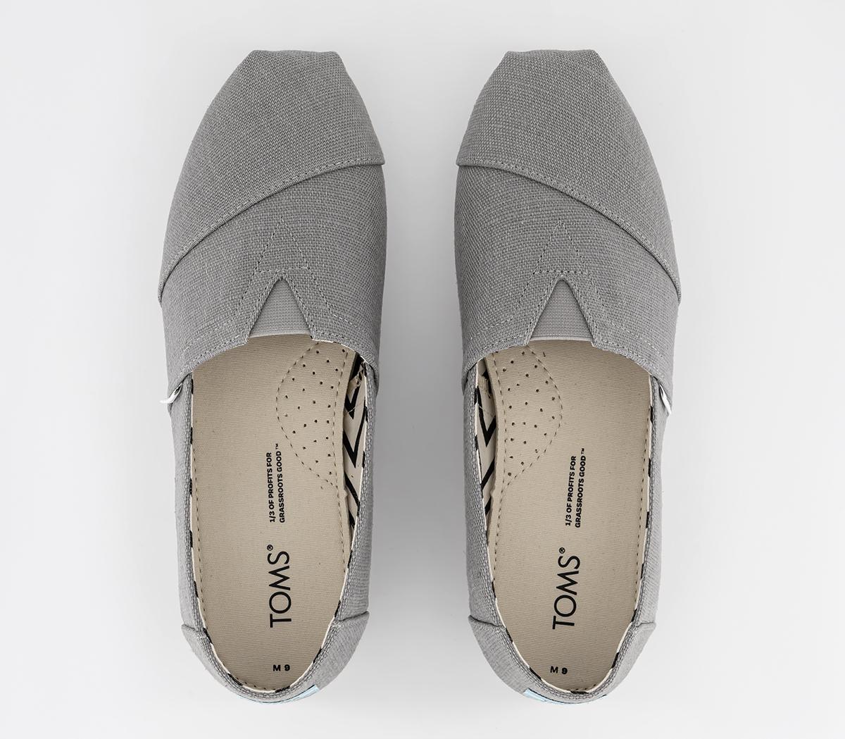 TOMS Toms Classic Alpargata Slip Ons TOMS Toms Classic Alpargata Slip Ons Cement Heritage Canvas