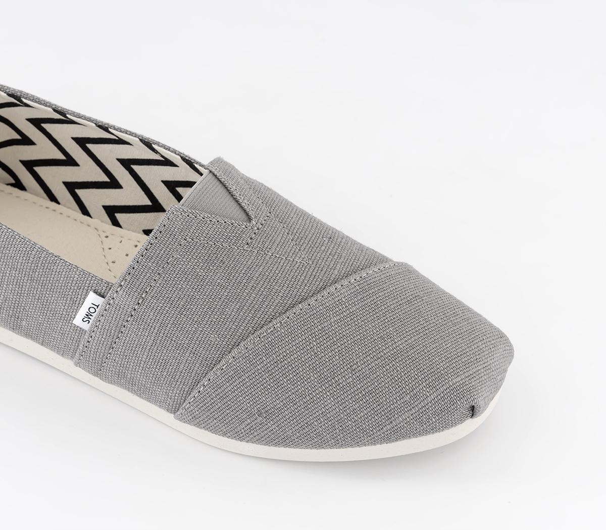 TOMS Toms Classic Alpargata Slip Ons TOMS Toms Classic Alpargata Slip Ons Cement Heritage Canvas