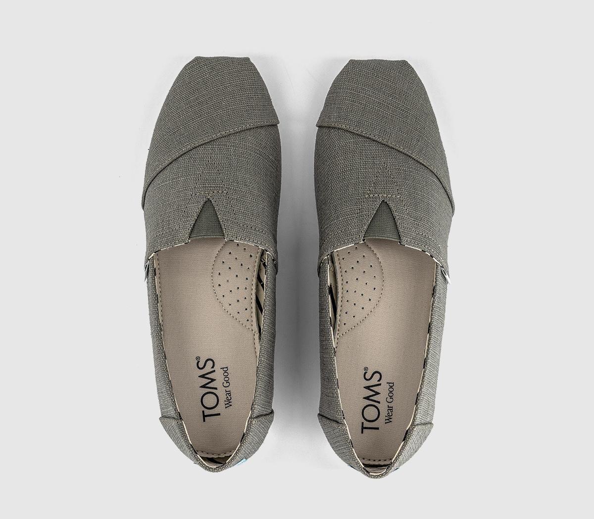 TOMSToms Classic Alpargata Slip OnsVetiver Grey Heritage Canvas
