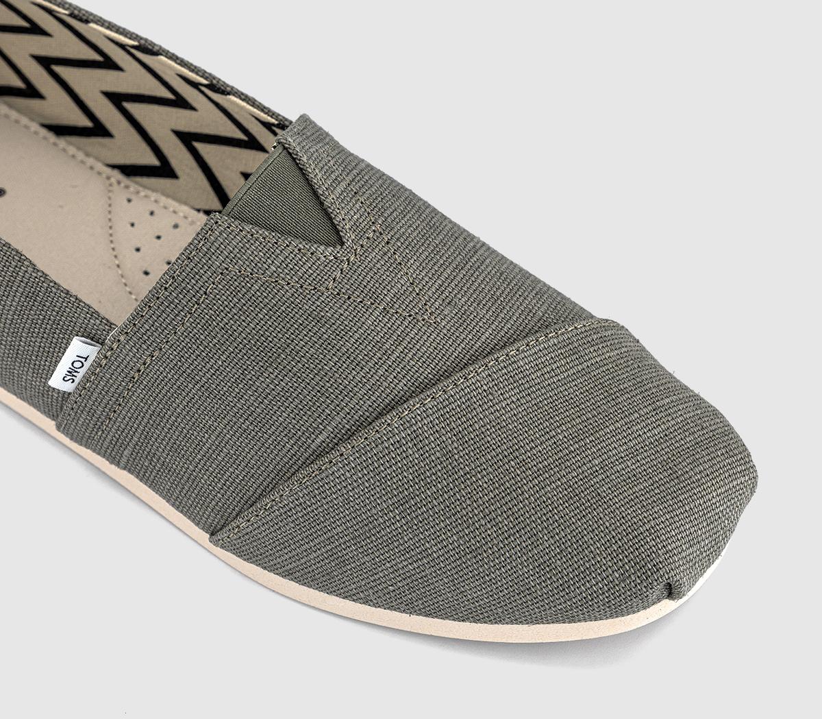 TOMSToms Classic Alpargata Slip OnsVetiver Grey Heritage Canvas