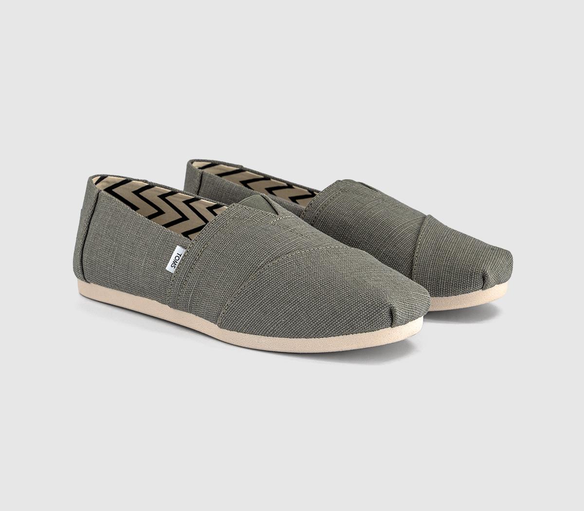 TOMSToms Classic Alpargata Slip OnsVetiver Grey Heritage Canvas