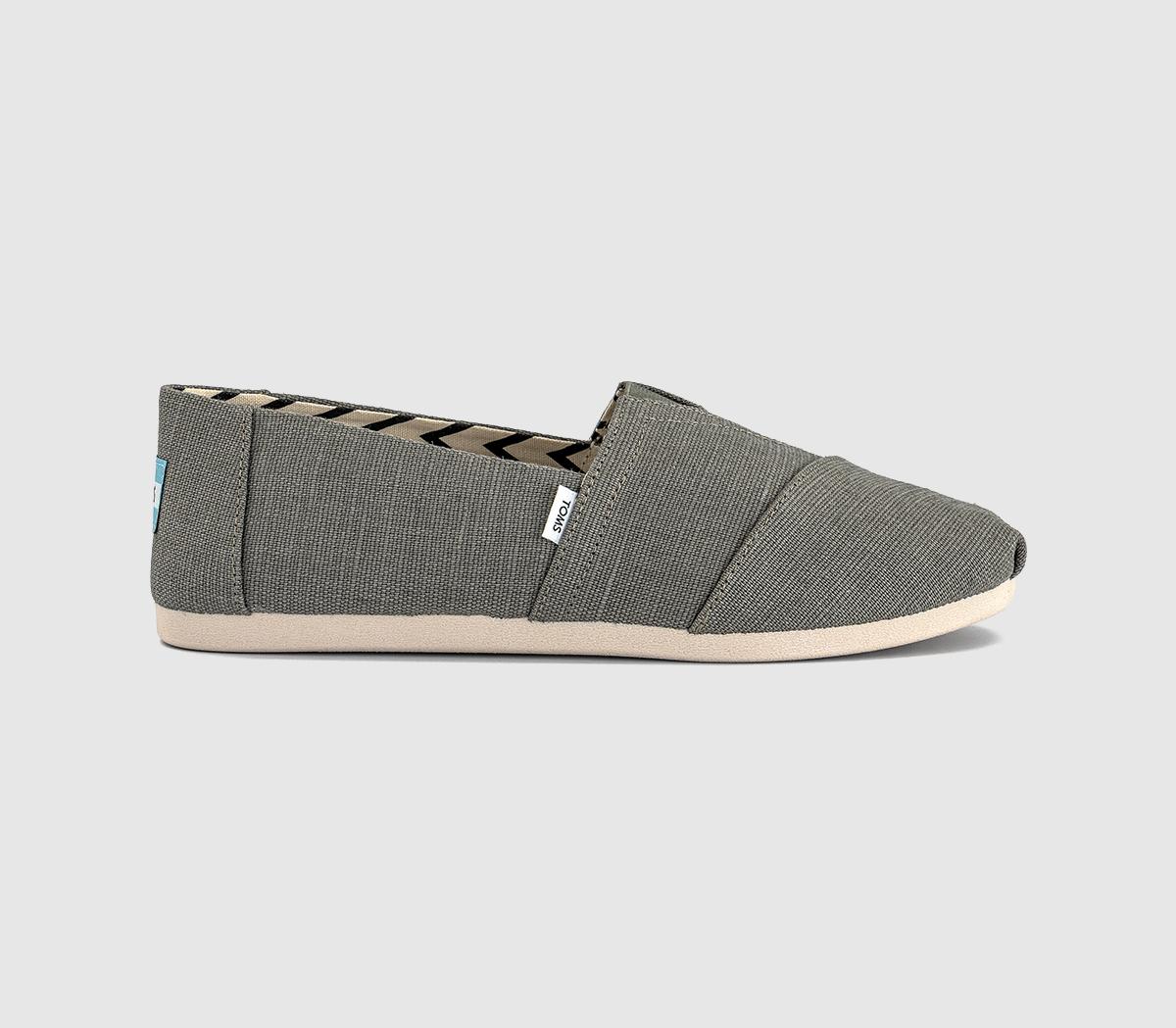 TOMSToms Classic Alpargata Slip OnsVetiver Grey Heritage Canvas
