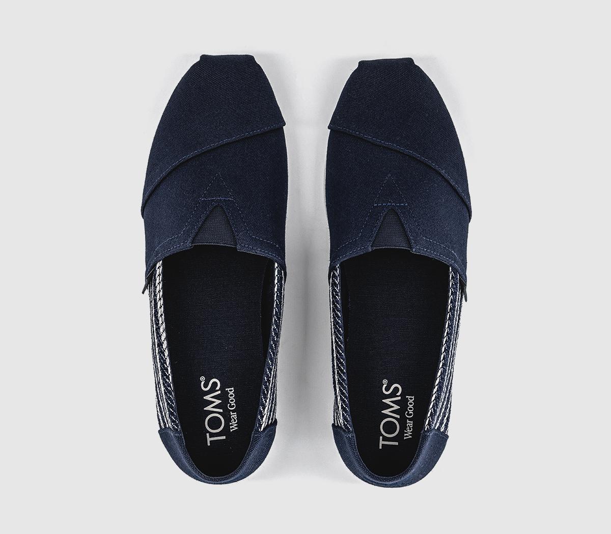 TOMSToms Classic Alpargata Slip OnsNavy Nautical Stripe