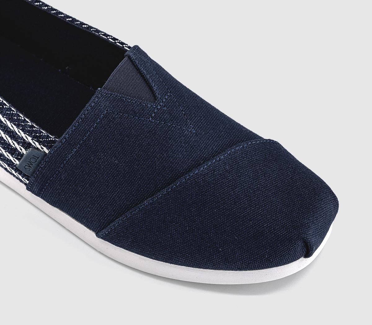 TOMSToms Classic Alpargata Slip OnsNavy Nautical Stripe