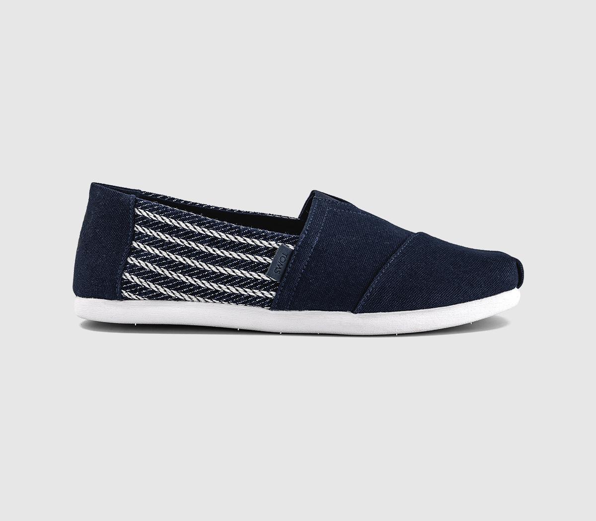TOMSToms Classic Alpargata Slip OnsNavy Nautical Stripe