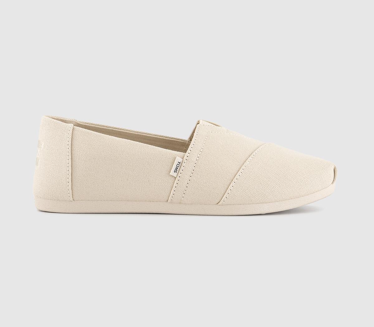 TOMS Mens Classic Alpargata Slip Ons Ivory Recycled Cotton Canvas Natural, 10