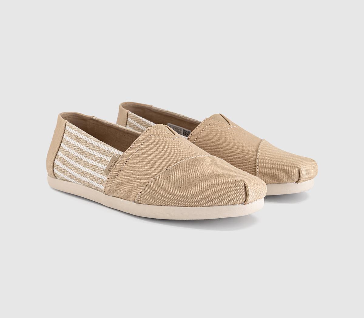 TOMSToms Classic Alpargata Slip OnsOatmeal Nautical Stripe