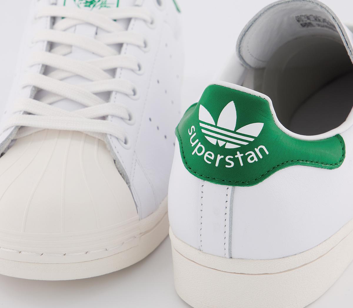 adidas Superstan Trainers White White Green - Unisex Sports