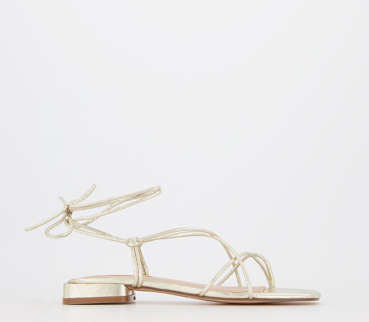 Gold tie online sandals