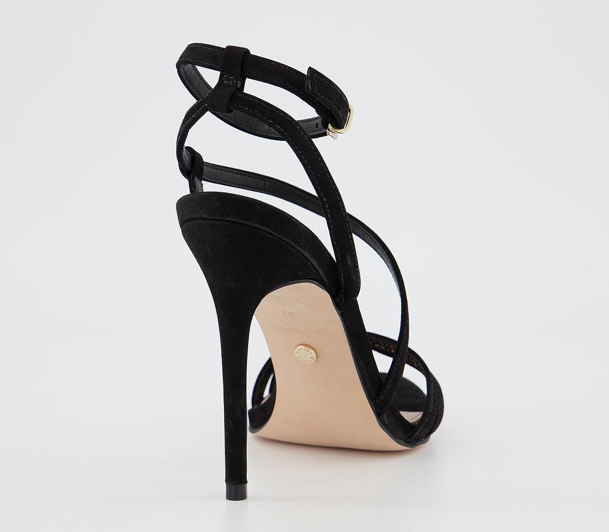 OFFICEHeadgirl Strappy High SandalsBlack Nubuck