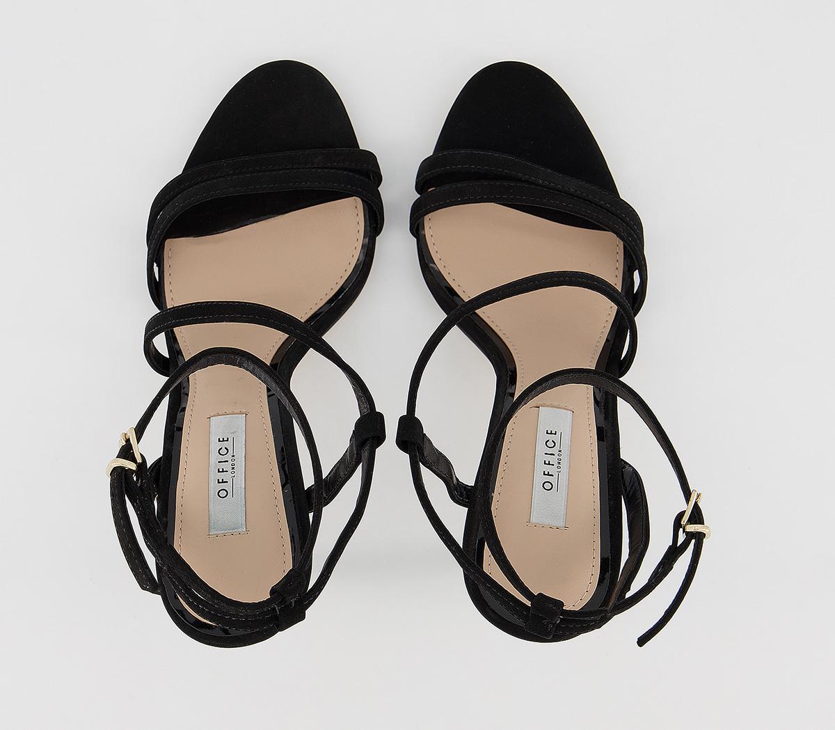 OFFICEHeadgirl Strappy High SandalsBlack Nubuck