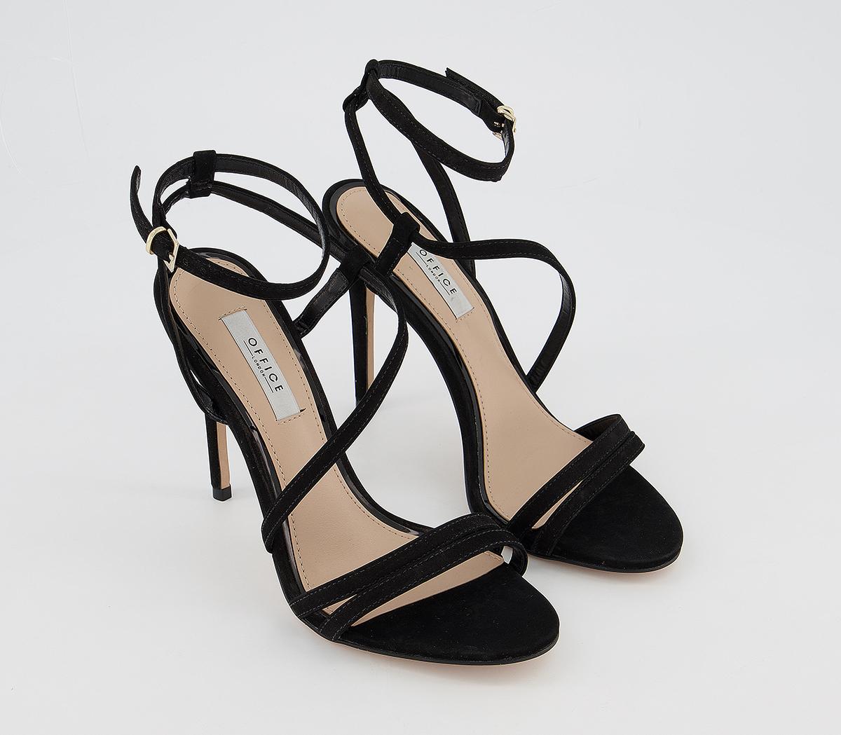 OFFICEHeadgirl Strappy High SandalsBlack Nubuck
