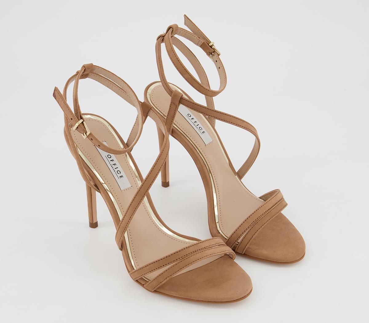 OFFICEHeadgirl Strappy High SandalsBeige Nubuck