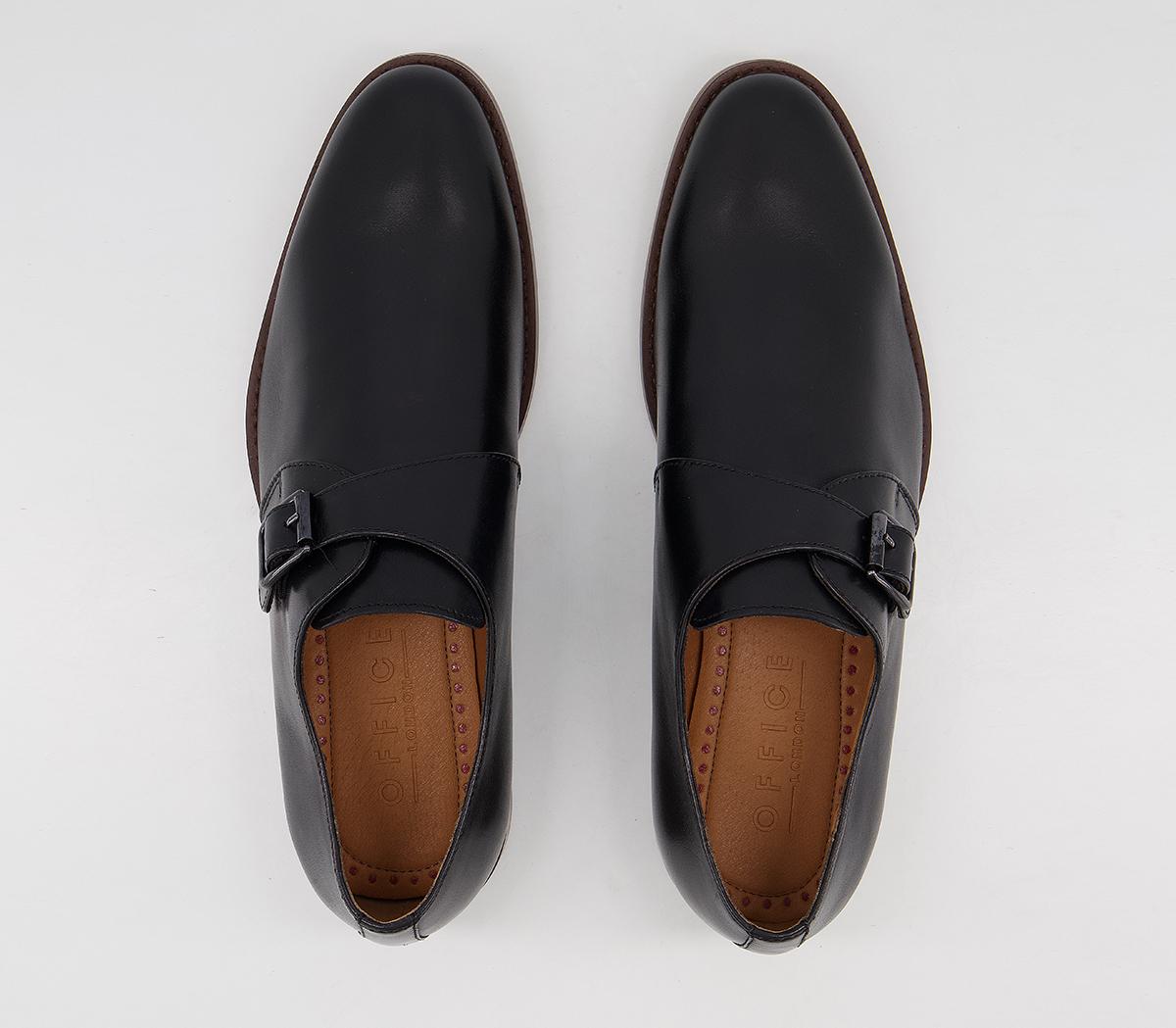 OFFICEMaster Single Strap Monk ShoesBlack Leather