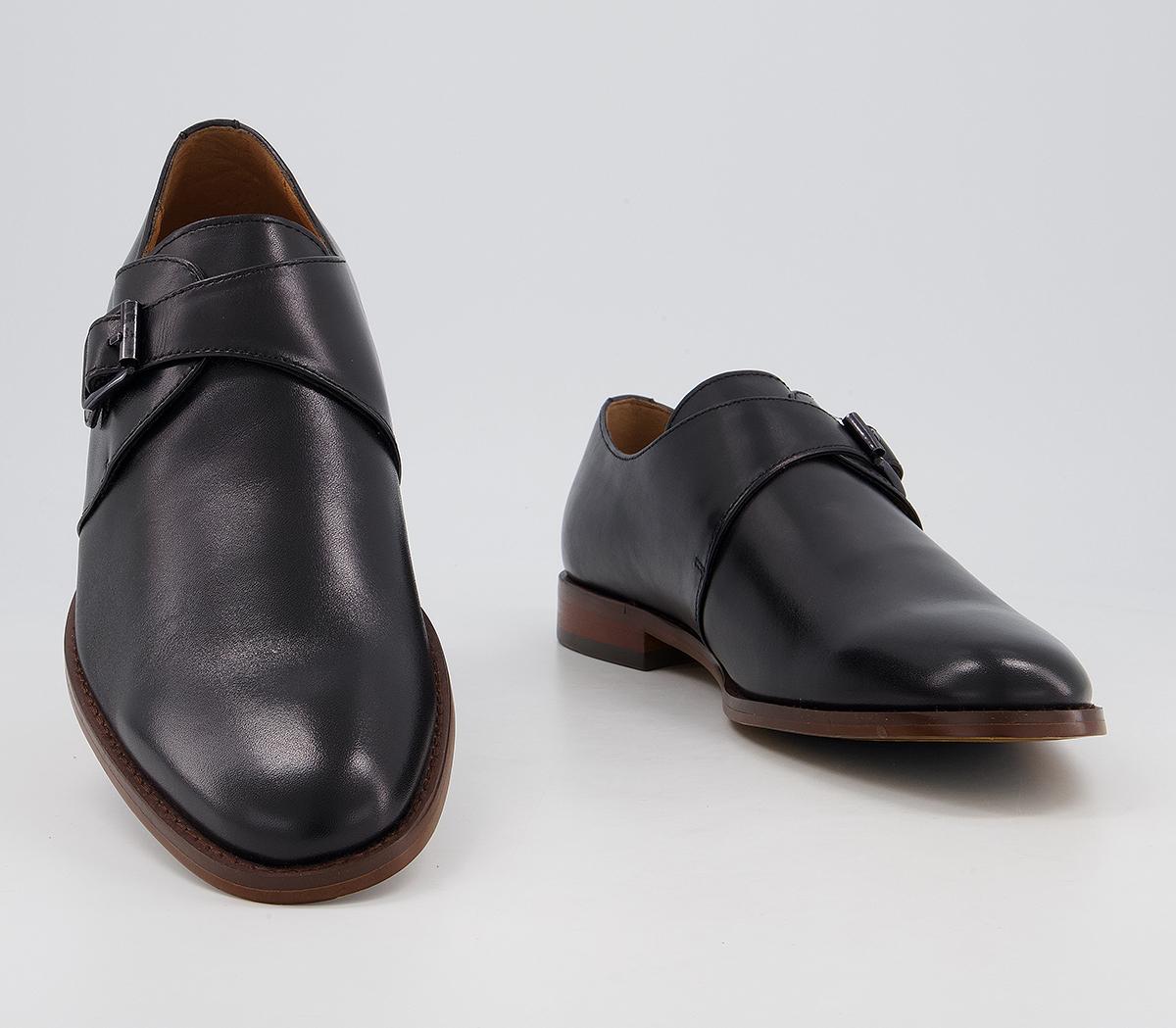 OFFICEMaster Single Strap Monk ShoesBlack Leather