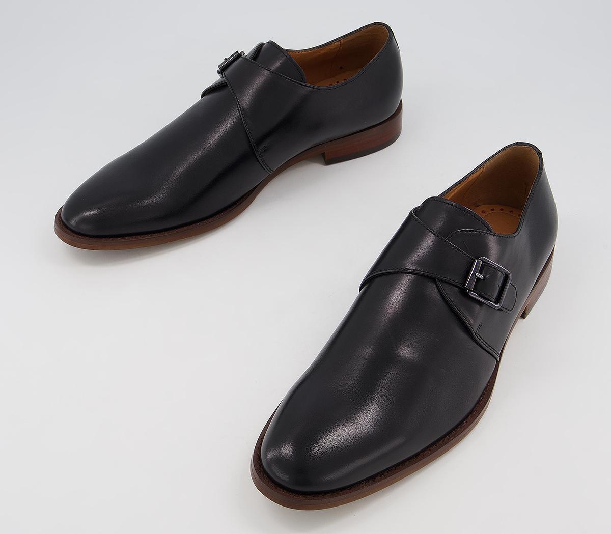 OFFICEMaster Single Strap Monk ShoesBlack Leather