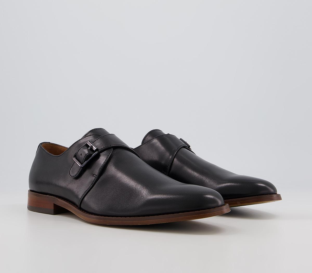 OFFICEMaster Single Strap Monk ShoesBlack Leather