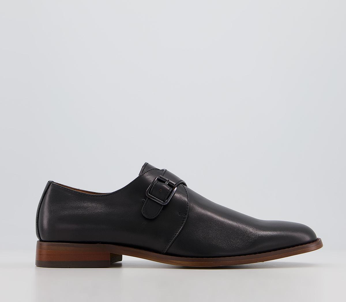 OFFICEMaster Single Strap Monk ShoesBlack Leather