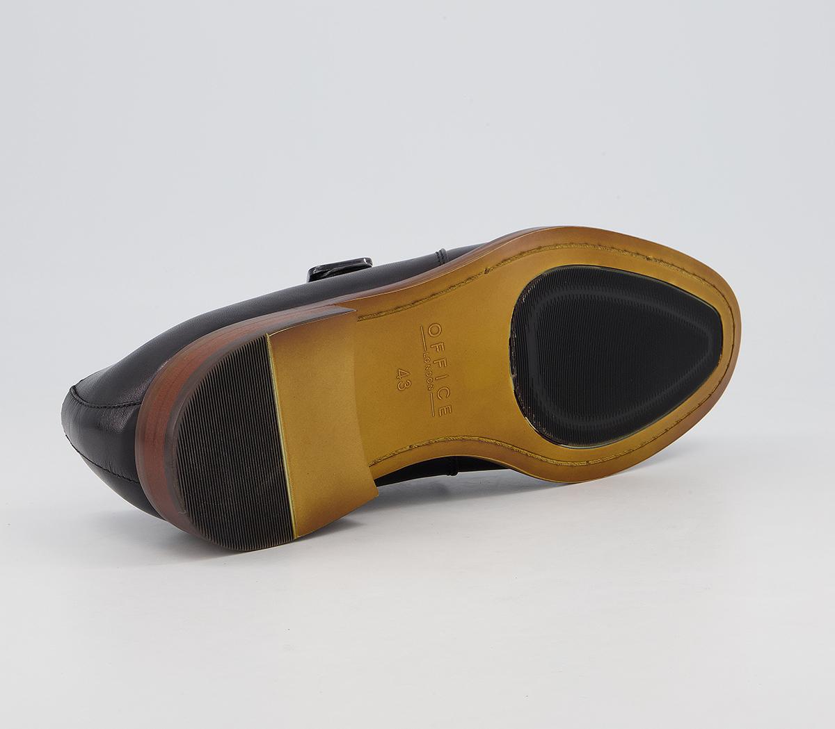 OFFICEMaster Single Strap Monk ShoesBlack Leather