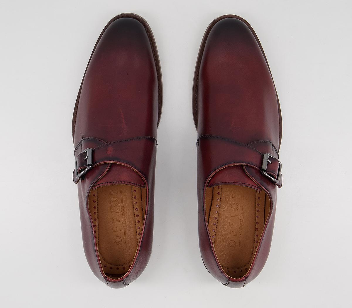 OFFICEMaster Single Strap Monk Shoes OFFICEMaster Single Strap Monk ShoesBurgundy Leather