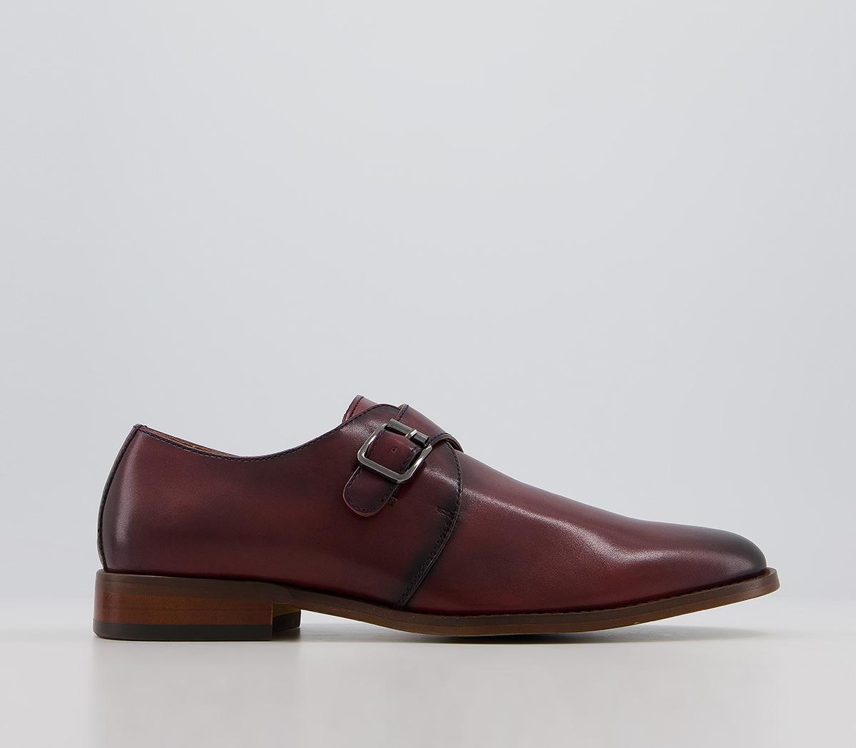 OFFICEMaster Single Strap Monk ShoesBurgundy Leather