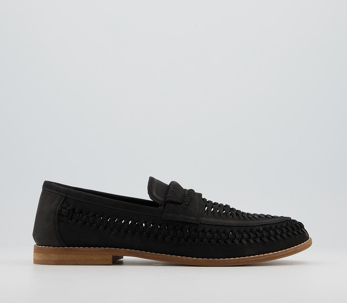 OFFICEChiswick Woven Saddle Slip On LoafersBlack Nubuck