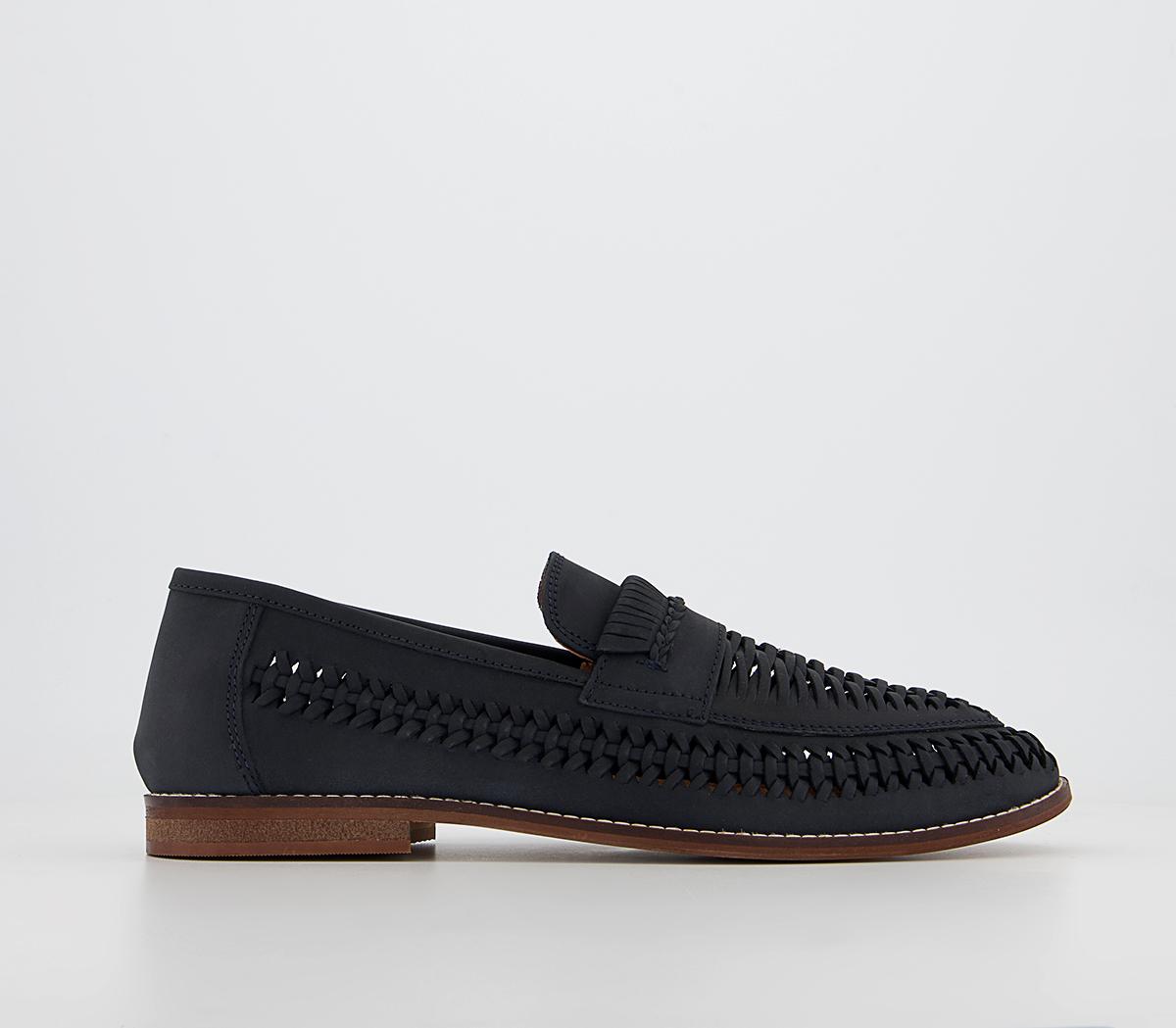OFFICE Chiswick Woven Saddle Slip On Loafers Navy Nubuck - Men's Casual ...