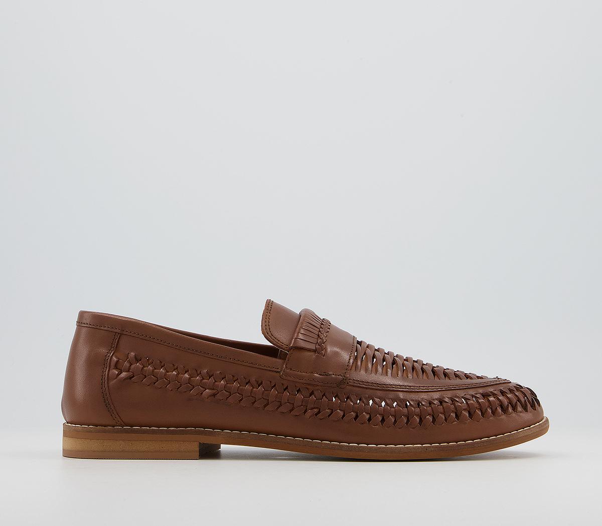 OFFICEChiswick Woven Saddle Slip On LoafersTan Leather
