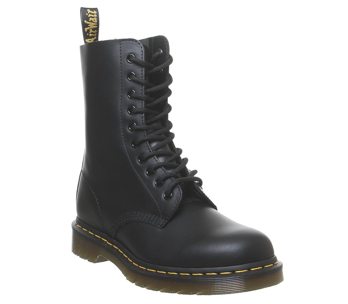 Dr Martens 1490 10 Eye Boot Black Womens Ankle Boots 