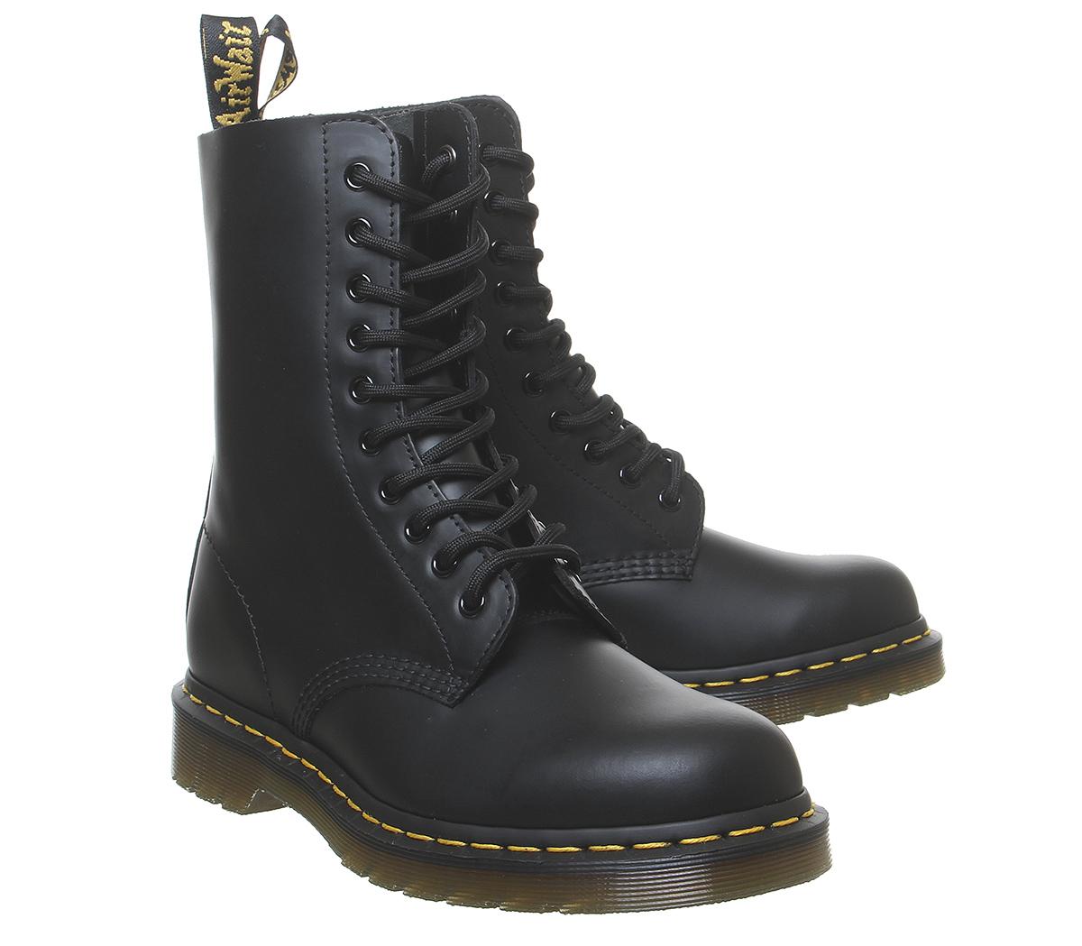 Dr Martens 1490 10 Eye Boot Black Womens Ankle Boots 7819